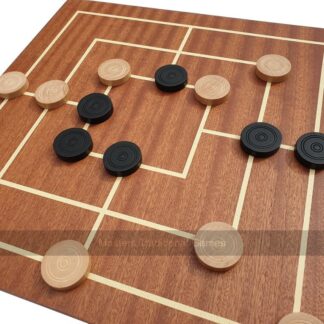 Nine Men's Morris - Wooden Board with Wooden Pieces
