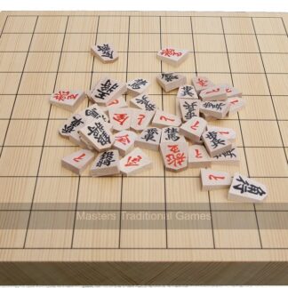 Shin Kaya Table Shogi Board with Wooden Shogi Pieces