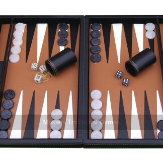 Italfama Leatherette Travel 15-inch Backgammon Set