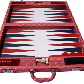 Dal Negro Red Prestige 21-inch Tournament Backgammon Set