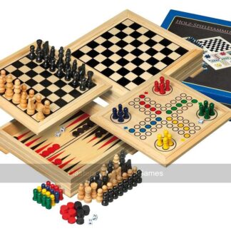 Philos Travel Wooden Game Compendium - 20cm (4 games)