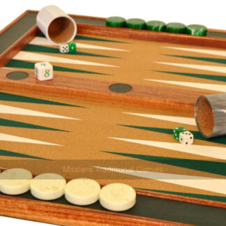 Crisloid Classic Green Champion 22 inch non-folding Backgammon Set