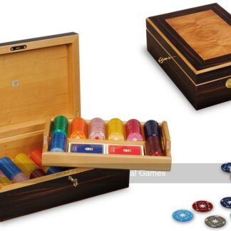 Dal Negro Ebony Briar-Root Poker Set - 420 Chips with Playing Cards