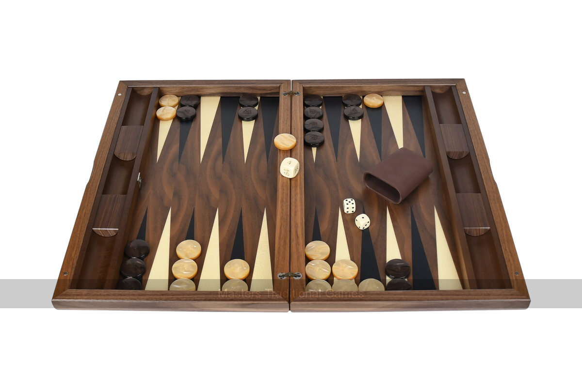 Dal Negro London Walnut 19-inch Backgammon Set