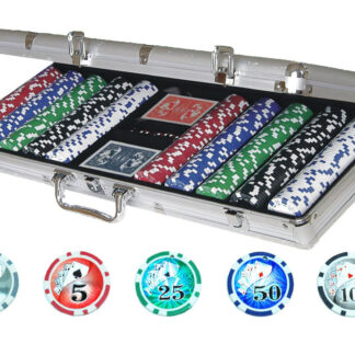 Texas Hold'em Deluxe Laser Poker Chip Set - 500 Chips with Number Values
