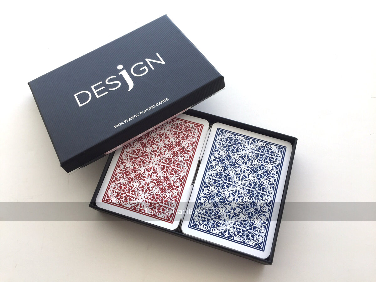 Desjgn Flourish Playing Cards (red/blue, poker-size, 2 decks)