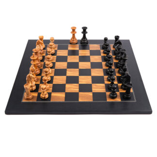 Ferrer - Black Olive Deluxe Chess Set with Staunton Pieces