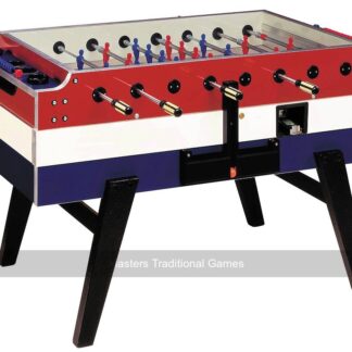 Garlando Red, White & Blue Football Table (Glass top, Coin-op)