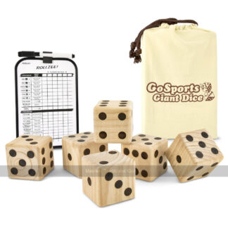 GoSports Giant Wooden Dice - Set of 6, 9cm - 3.5 inches