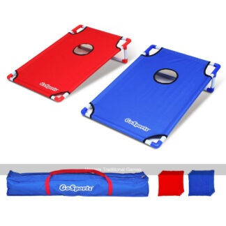 GoSports Portable Tailgate Sized PVC-Framed Cornhole Set - Red & Blue