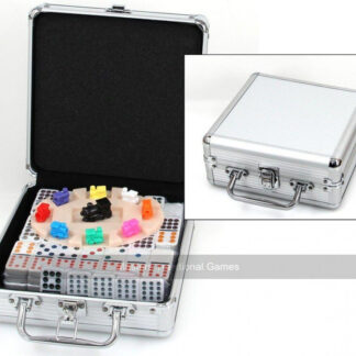 Hot Sports Mexican Train Double Twelve Dominoes in Aluminium Case