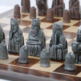 Berkeley Chess Isle of Lewis Chess Set - Steel & Copper finish