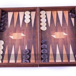 Manopoulos Creative Geometrical Wood Motif 19-inch Backgammon Set