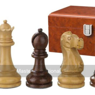 Philos Sheesham & Boxwood Staunton Chess Pieces (3.75 inch King, box)