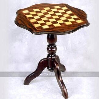 Giglio 66cm Curved Octagonal Wooden Chess Table (49mm squares)