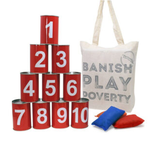 Tin Can Alley Throwing Game (Red, Numbers)