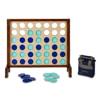 Wooden Garden 4-in-a-Row Game - Sky Blue & Navy