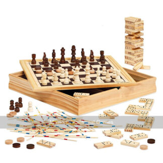 Classic Games 36cm Wooden Compendium by Dal Negro with 6 Games
